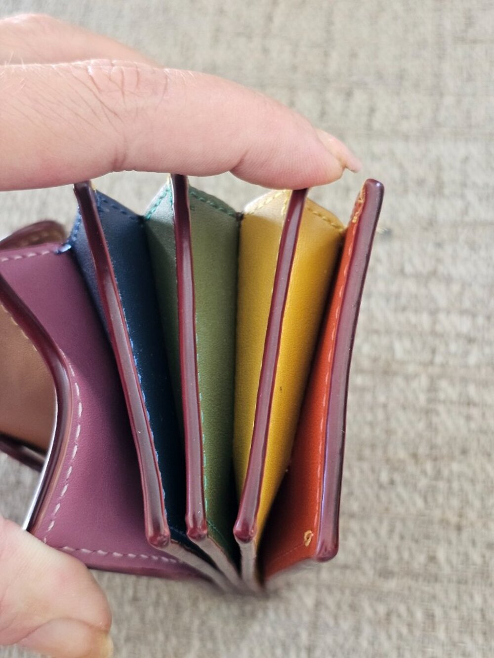 COACH RARE Glovetanned Leather Colorblock Accordion Card Case | 2017 Stuart COA - Picture 12 of 16